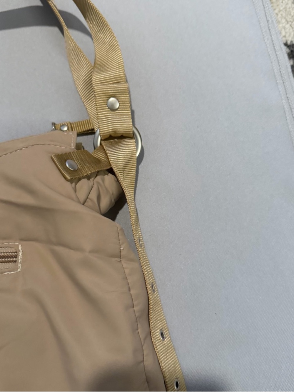 Ellington Beige Quilted Crossbody Shoulder Bag - Picture 5 of 10